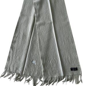 Burberry Vintage Scarf Gray 100% Lambswool Unisex Scarf Made In England